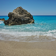 Blue Waters of Megali Petra Beach, Lefkada, Ionian Islands, Greece