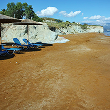 Red sands of xsi beach, Kefalonia, Ionian Islands, Greece