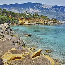 Blue waters of Pesada beach, Kefalonia, Ionian islands, Greece