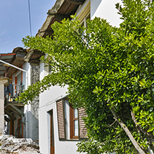 Old house and small street in village of Panagia, Thassos island,  East Macedonia and Thrace, Greece