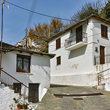 Stone street and Old house in village of Panagia, Thassos island,  East Macedonia and Thrace, Greece
