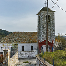Orthodox church and small street in village of Theologos,Thassos island, East Macedonia and Thrace, Greece