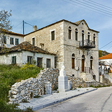 Panoramic view with old houses in village of Theologos,Thassos island, East Macedonia and Thrace, Greece