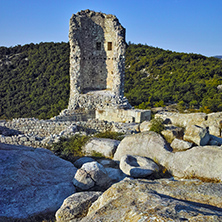 Ancient tower in The ancient Thracian city of Perperikon, Kardzhali Region, Bulgaria
