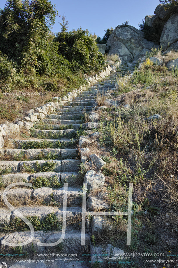 Staircase of The ancient Thracian city of Perperikon, Kardzhali Region, Bulgaria
