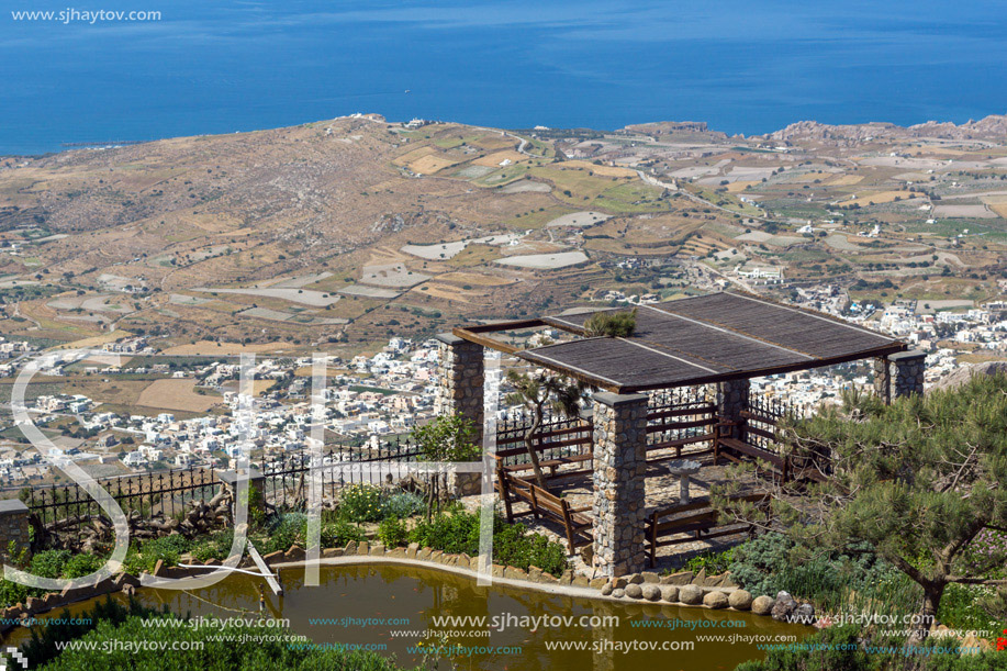 Panoramic view of Santorini island, Thira, Cyclades, Greece