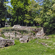 Ruins of the homes in the ancient Roman city of Diokletianopolis, town of Hisarya, Plovdiv Region, Bulgaria
