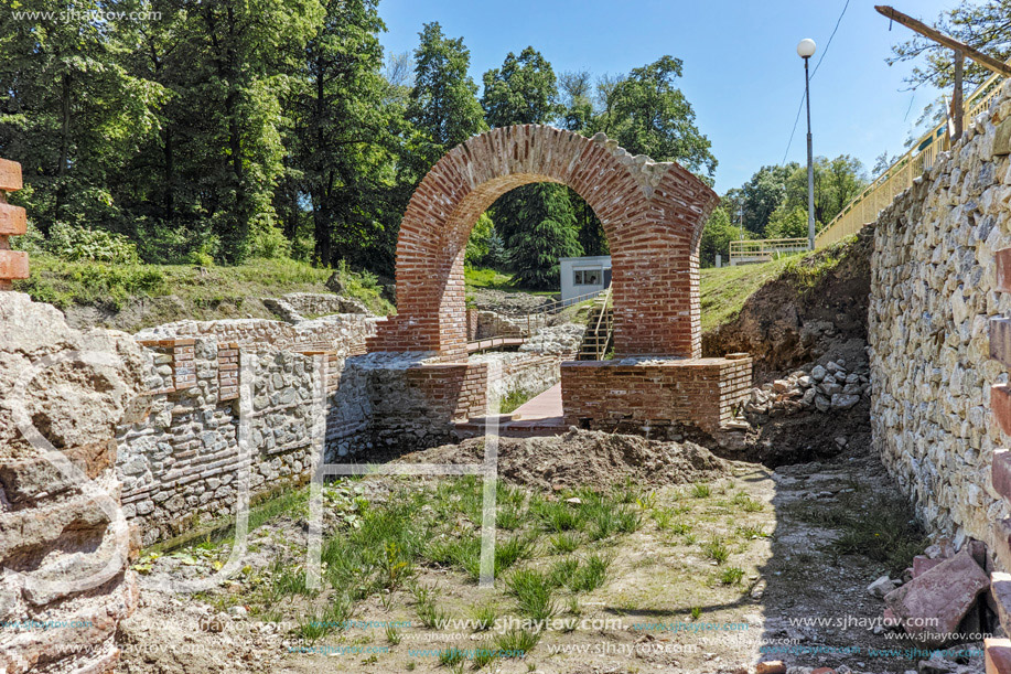 Entrance and inside view of The ancient Thermal Baths of Diocletianopolis, town of Hisarya, Plovdiv Region, Bulgaria