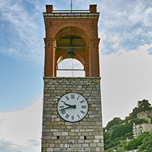 Last Rays of sun over Clock tower in Nafpaktos town, Western Greece