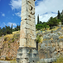 Columns in Ancient Greek archaeological site of Delphi,Central Greece