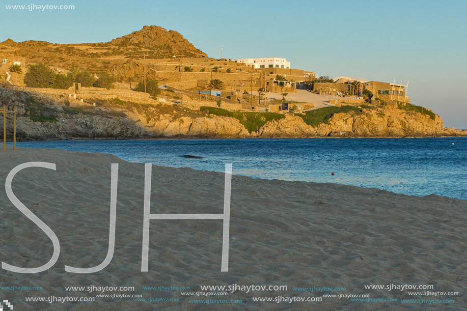 Paradise Beach on the island of Mykonos, Cyclades, Greece