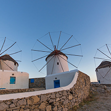 White windmill on the island of Mykonos, Cyclades, Greece