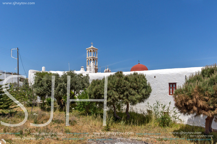 Panagia Tourliani monastery in Town of Ano Mera, island of Mykonos, Cyclades, Greece