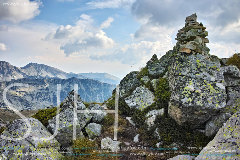 Panoramic view of Pirin mountain and polezhan peak in the background, Bulgaria