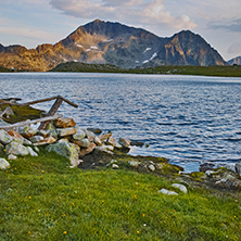 Amazing Sunset at Kamenitsa Peak And Tevno lake, Pirin Mountain, Bulgaria