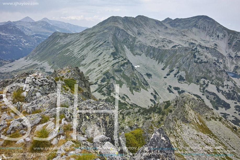 Amazing view to Polezhan peak from Dzhangal Peak, Pirin mountain, Bulgaria