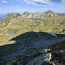 Panoramic view of Tevno lake from Kralev Dvor Peak,Pirin Mountain, Bulgaria