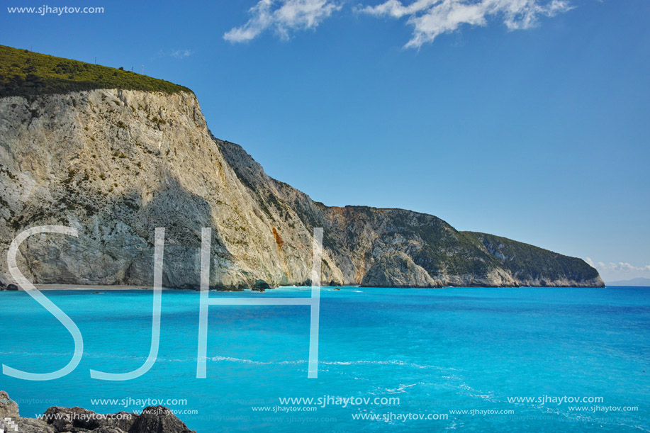 Amazing Landscape of Porto Katsiki Beach, Lefkada, Ionian Islands, Greece