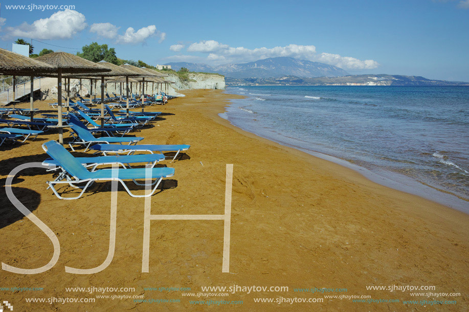 Red sands of xsi beach, Kefalonia, Ionian Islands, Greece