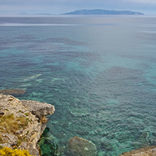 Blue waters of Pesada beach, Kefalonia, Ionian islands, Greece