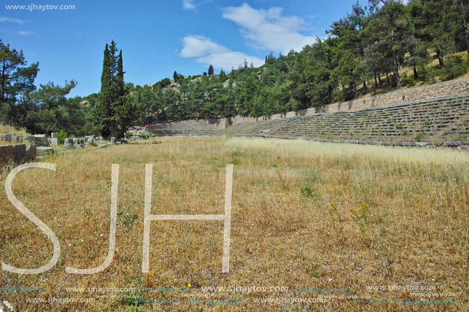 The mountain top stadium at Delphi,Central Greece