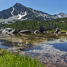 Amazing landscape of Sivrya peak and Banski lakes, Pirin Mountain, Bulgaria