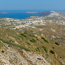 Panoramic view of Santorini island, Thira, Cyclades, Greece