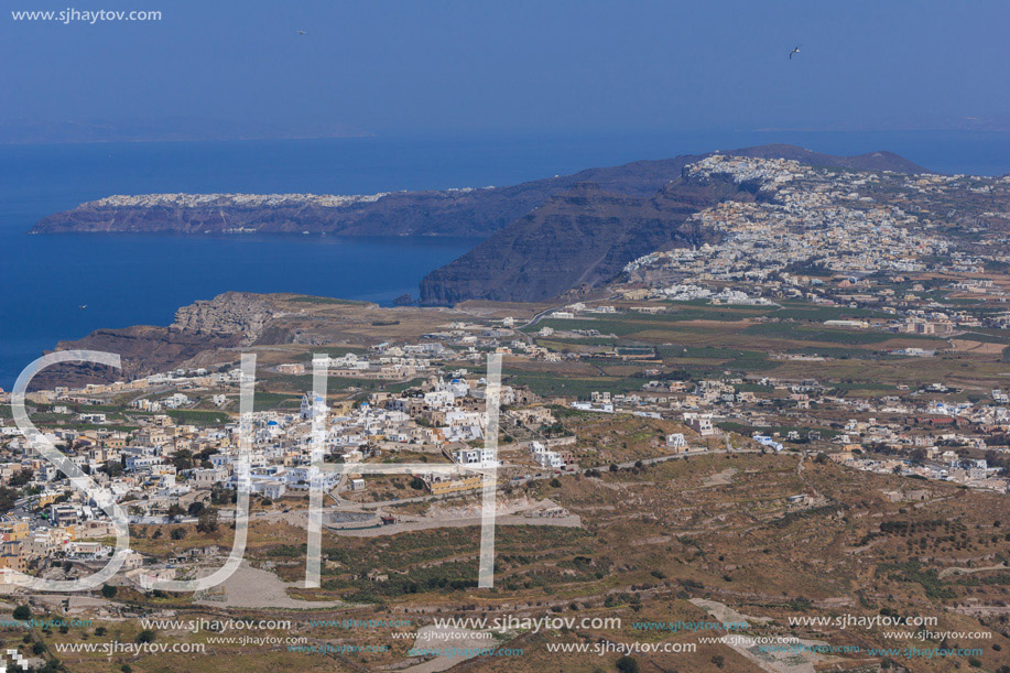Amazing panorama of Santorini island, Thira, Cyclades, Greece