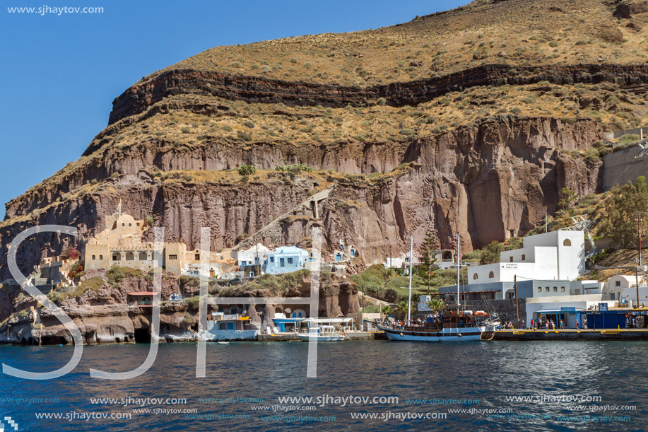 Port of Fira,  Santorini island, Thira, Cyclades, Greece