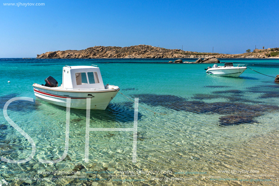 Paranga Beach on the island of Mykonos, Cyclades, Greece