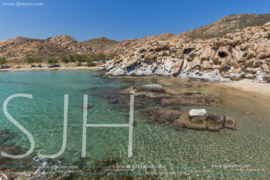 Blue Waters and  rock formations of kolymbithres beach, Paros island, Cyclades, Greece