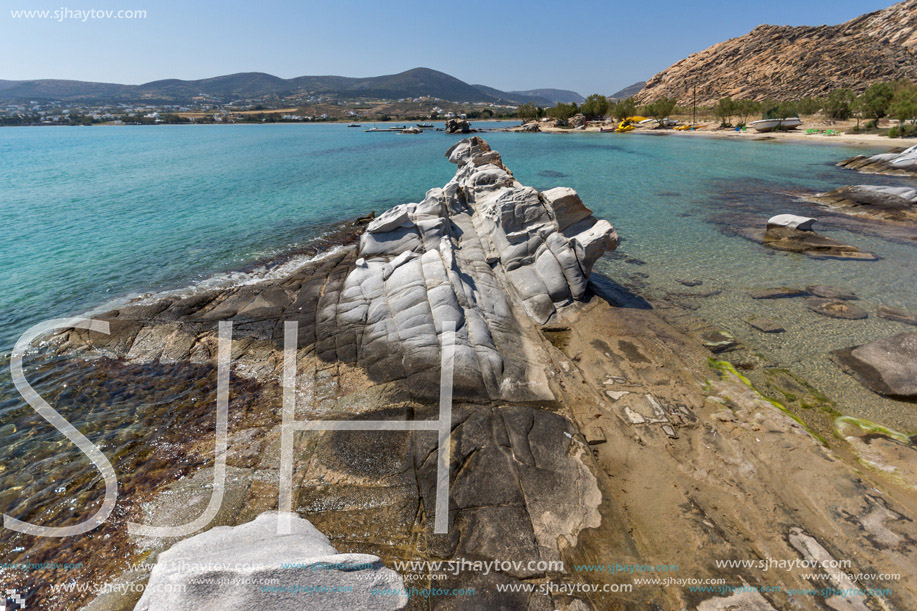 Clean Waters and  rock formations of kolymbithres beach, Paros island, Cyclades, Greece