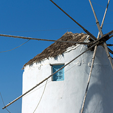 White windmill in Parikia, Paros island, Cyclades, Greece