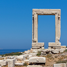 Landscape of Portara, Apollo Temple Entrance, Naxos Island, Cyclades, Greece