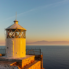 Sunset over Lighthouse in Kavala, East Macedonia and Thrace, Greece