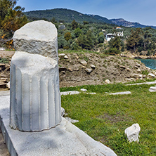 Ancient Column in Archaeological site of Aliki, Thassos island,  East Macedonia and Thrace, Greece
