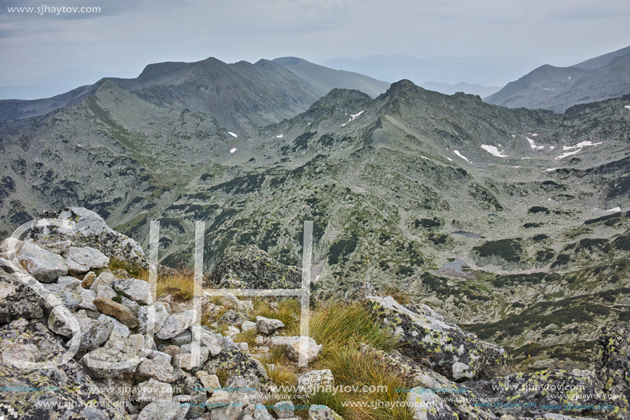 Panoramic view  of Hleven peak from Dzhangal Peak, Pirin Mountain, Bulgaria