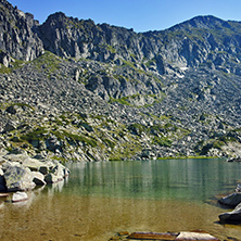 Clean waters of Argirovo Lake, Pirin mountain, Bulgaria