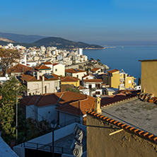 Panoramic view to old town of Kavala, East Macedonia and Thrace, Greece