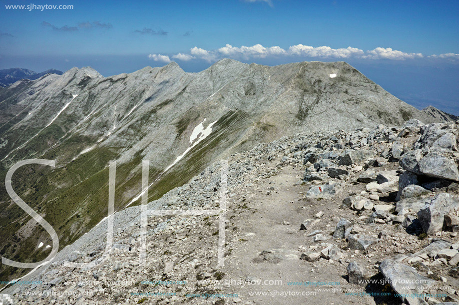 Panoramic view from Vihren Peak to Kutelo Peak, Pirin Mountain, Bulgaria