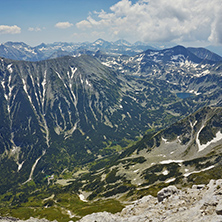 Panoramic view of Banderishki circus from Vihren Peak, Pirin Mountain, Bulgaria