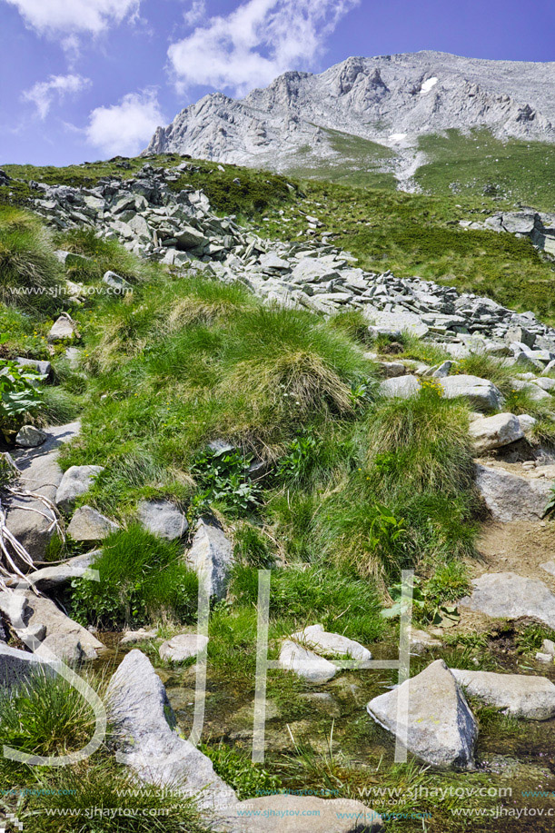 Amazing view of Pirin mountain and the Trail for Climbing a Vihren Peak, Bulgaria