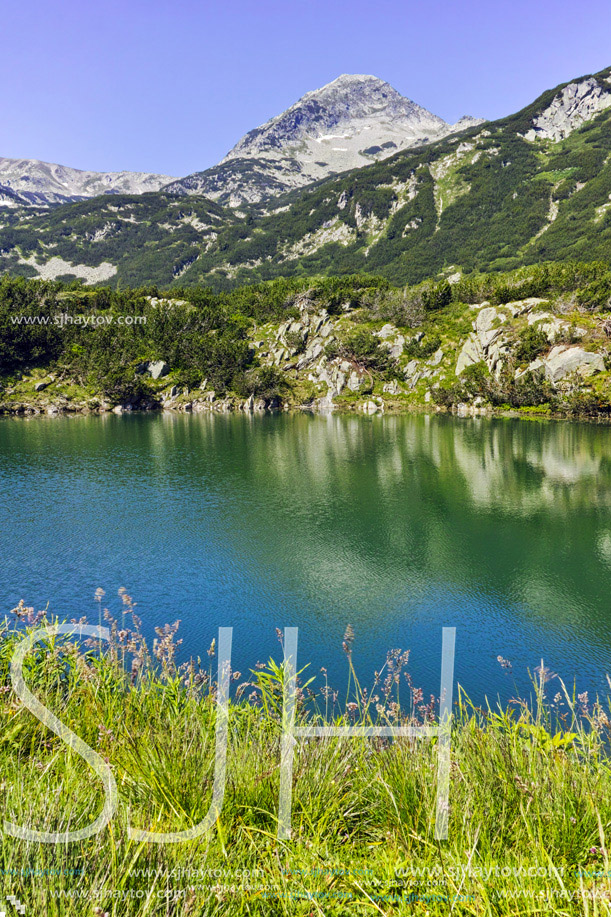 Amazing panorama of Muratov peak and Okoto lake, Pirin Mountain, Bulgaria