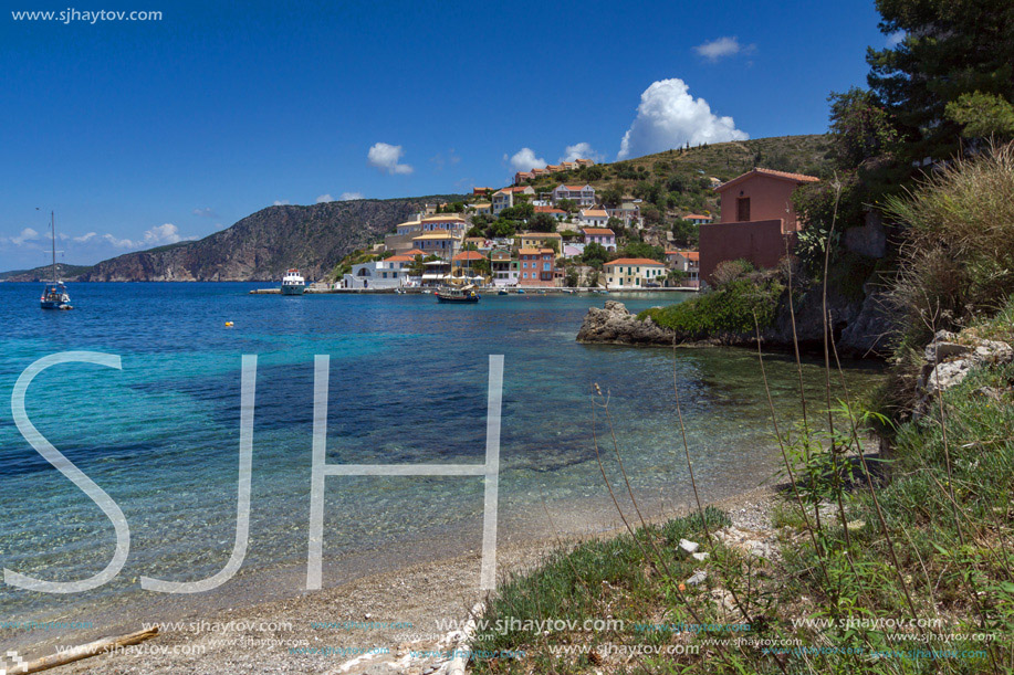 Assos village and beautiful sea bay, Kefalonia, Ionian islands, Greece