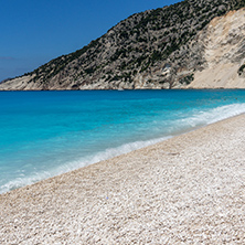 Panoramic View of beautiful Myrtos beach, Kefalonia, Ionian islands, Greece