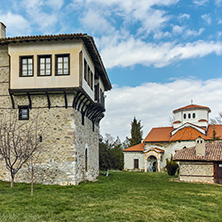 Panoramic view of Arapovo Monastery of Saint Nedelya and Tower of Angel Voivode, Plovdiv Region,  Bulgaria