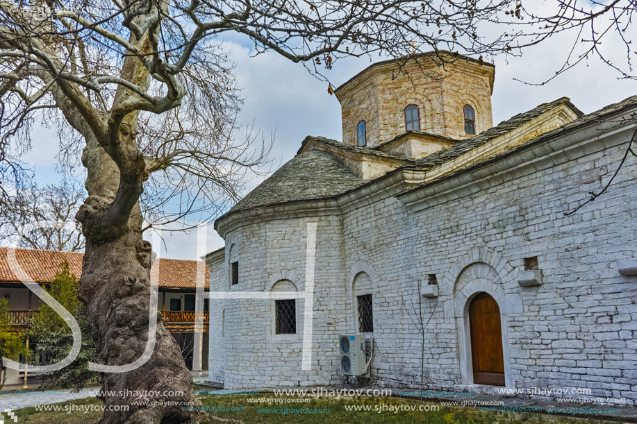 Church St. Petka and venerable tree in Gornovoden monastery St. Kirik and Julita, Asenovgrad,  Plovdiv Region,  Bulgaria