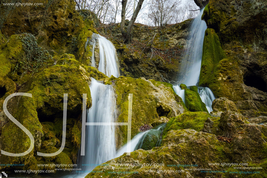 Beautiful Bachkovo waterfalls cascade in Rhodopes Mountain, Plovdiv region, Bulgaria