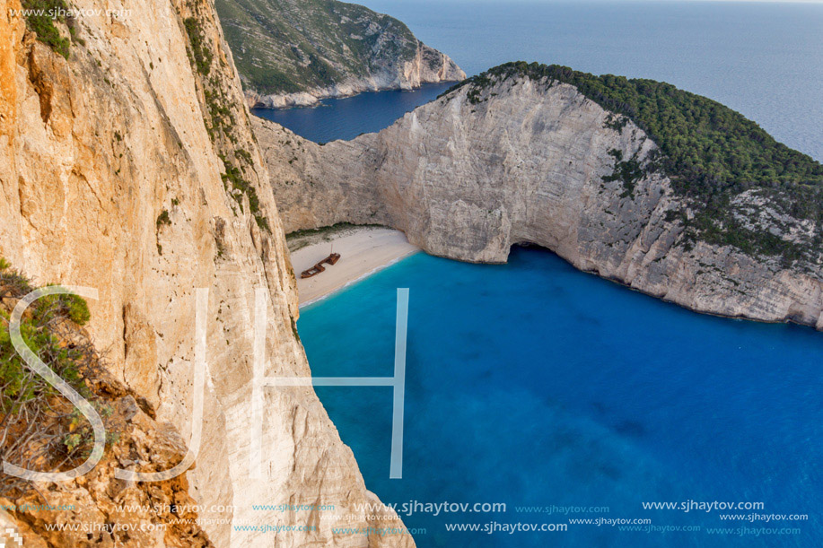 Sunset at Navagio Shipwreck beach, Zakynthos, Greece