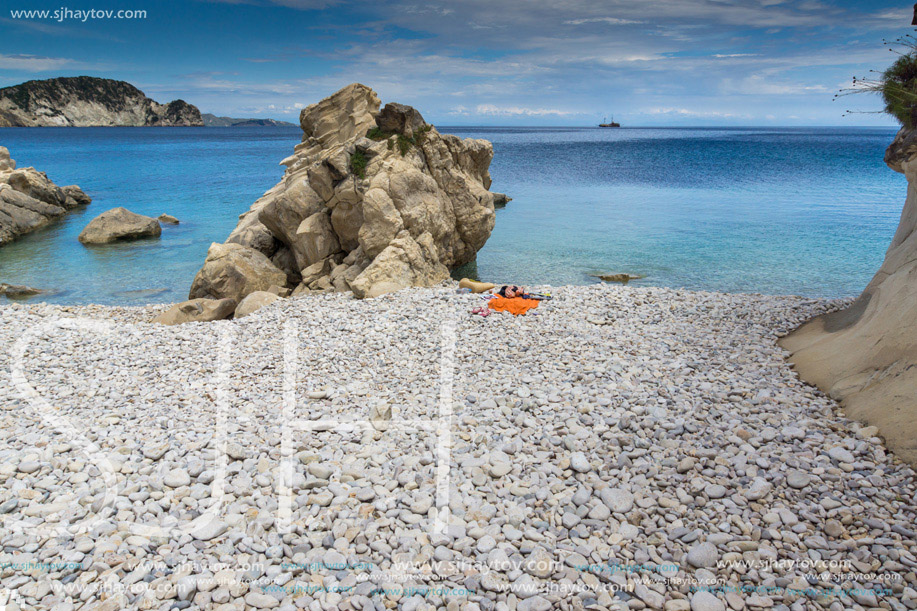 Amazing view of marathia beach at Zakynthos island, Greece